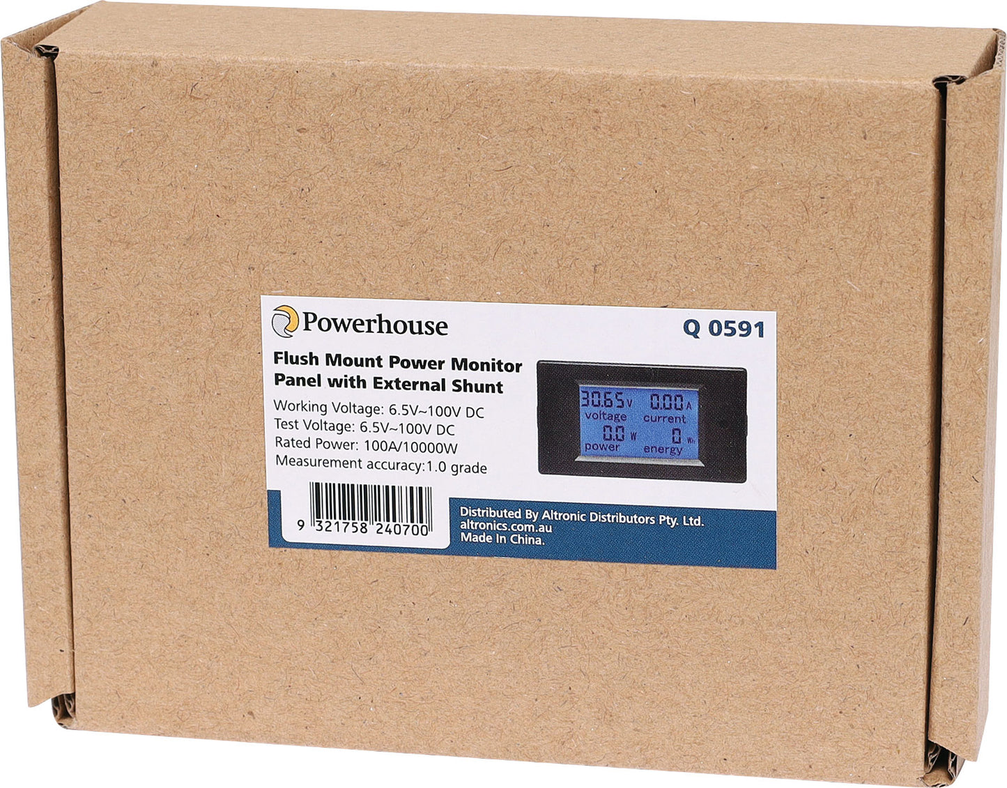 Battery Monitoring Flush Mount Power Monitor Panel With 100A Shunt Q0591