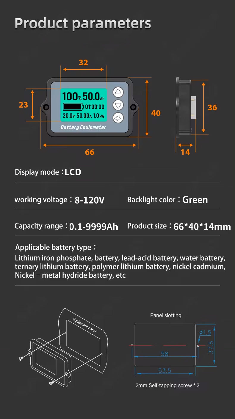 Battery Monitoring Flush Mount 350A Coulometer With Shunt Q0596