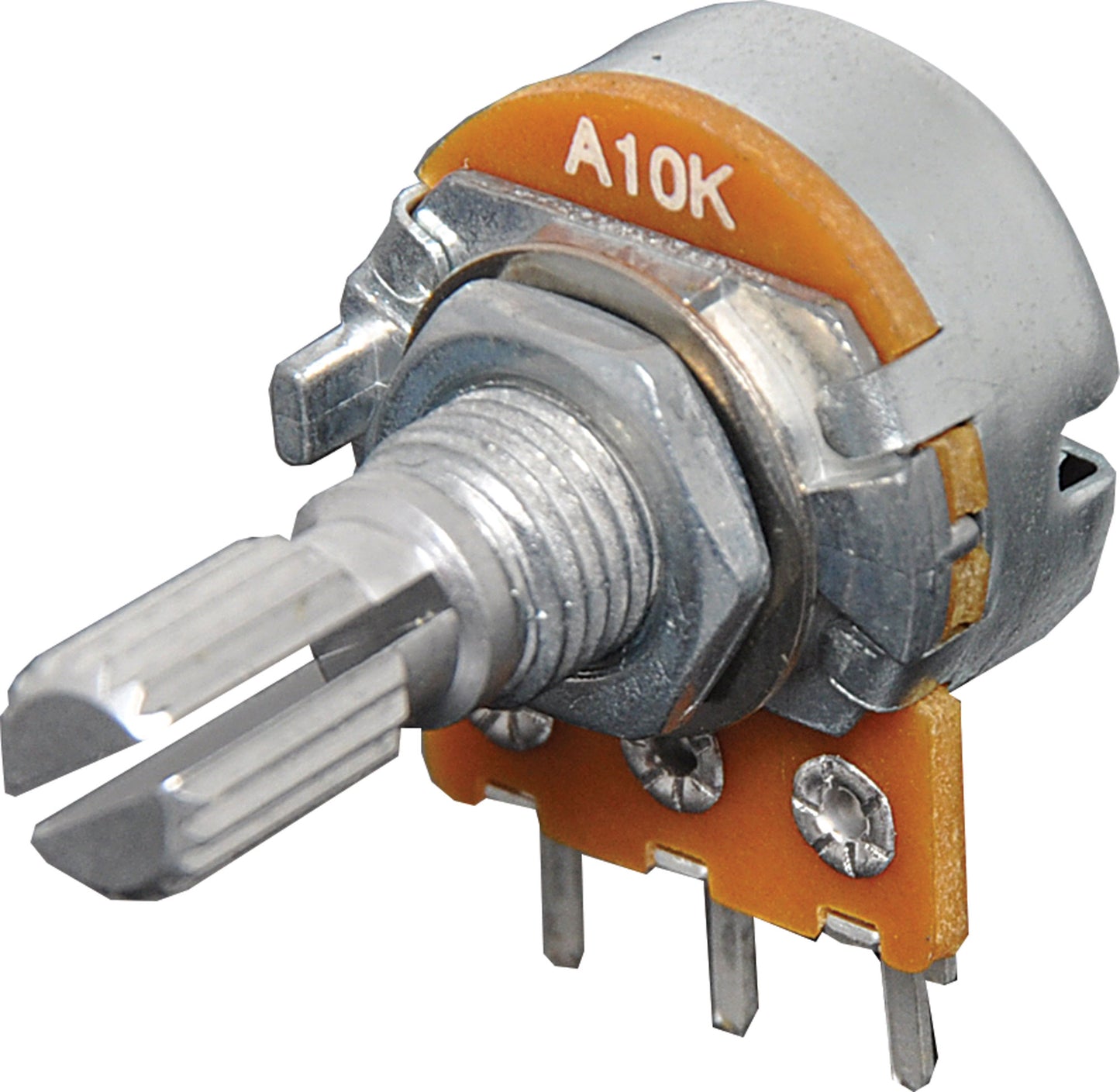 Potentiometer 10k Log 18T Spline 16mm Single Horizontal PCB Pot R2233