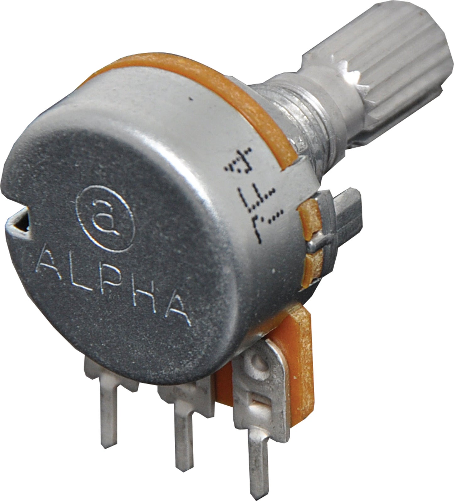 Potentiometer 10k Log 18T Spline 16mm Single Horizontal PCB Pot R2233