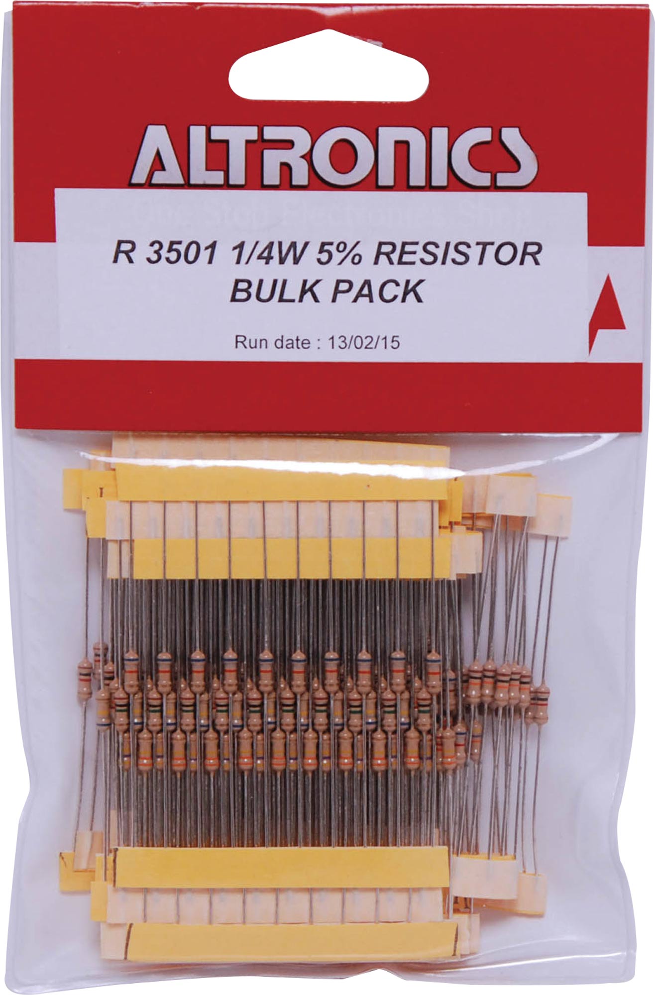 Resistors Assorted 0.25W Carbon Film 5% 300 Piece Pk R3501