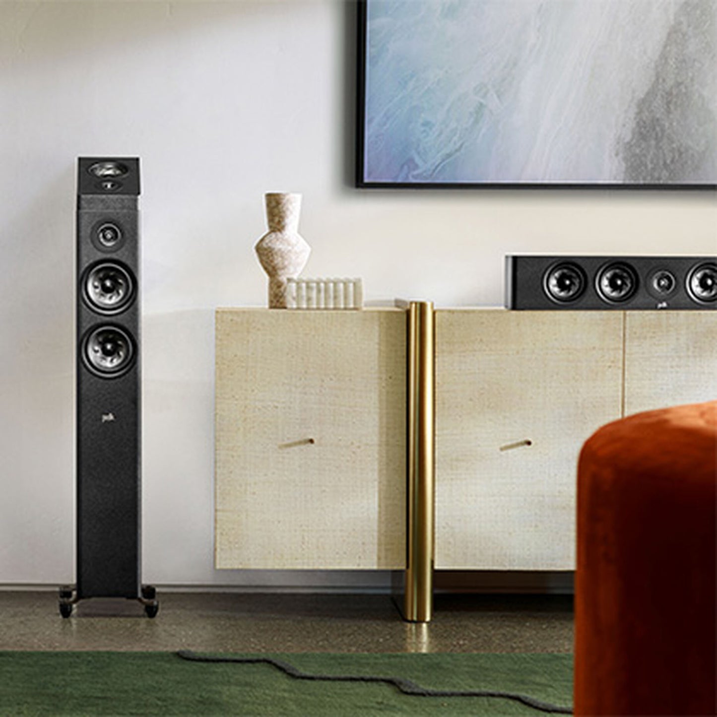 Polk Reserve R500 Floor Standing Speaker 4r 2x5.25in 87db 25-200w Black R500B