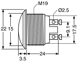Push Button Switch SPST Vandal Resistant Momentary S0950A