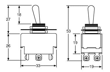 Toggle Switch DPDT (On/Off/On) 6A Heavy Duty S1055