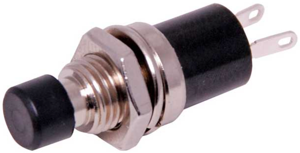 Push Button Switch Mini SPST Black Push Off S1071A