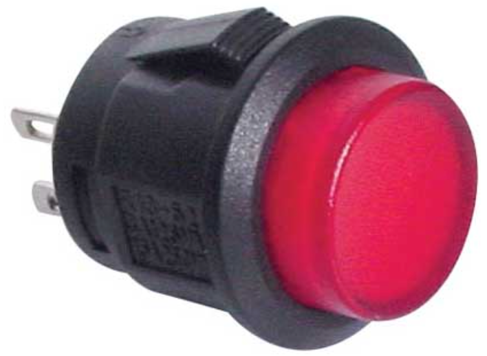 Push Button Switch SPST Alternate LED Red Solder Tail S1087