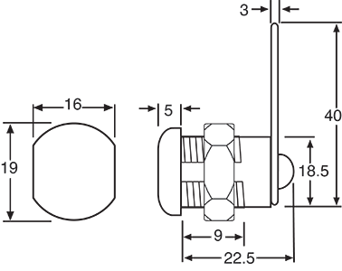 Key Switches 16mm 8004 Key Cam Lock S2551