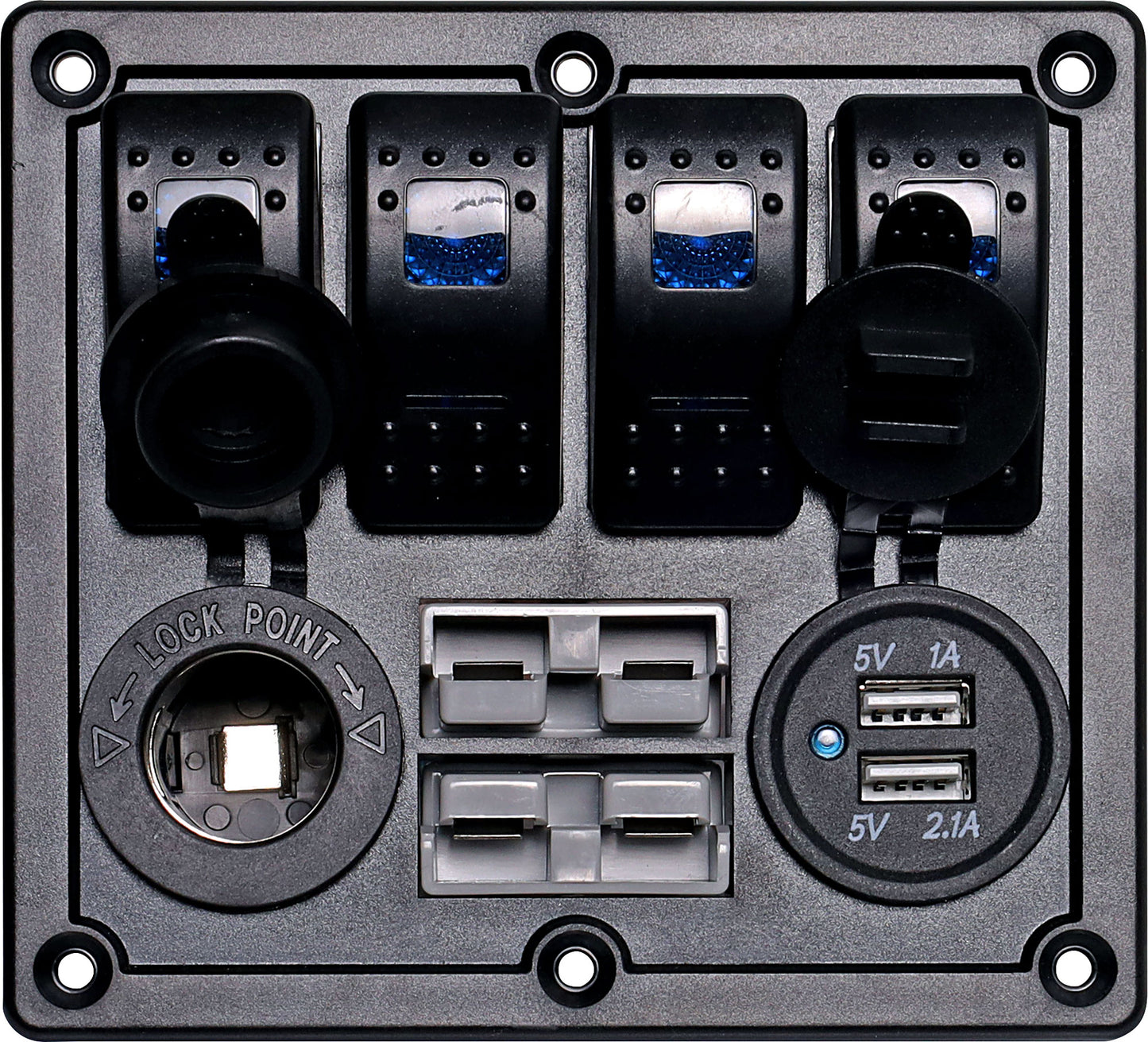 Rocker Switch Panel With USB / Anderson / Car Accessory Socket S2752