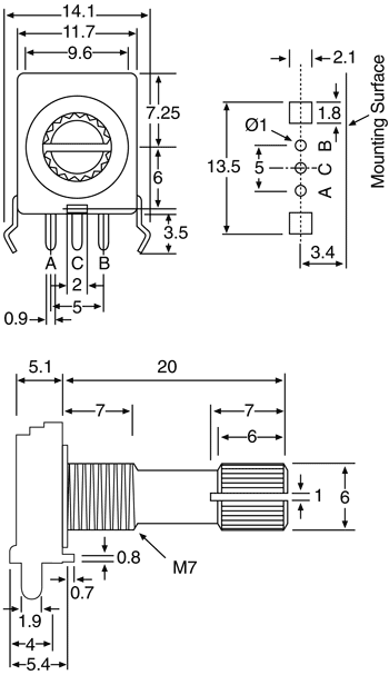Encoding Switch 90 Degree PCB Mount Rotary Encoder S3350