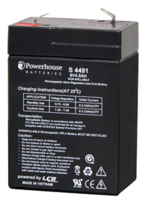 Battery 6V 4.5Ah Sealed Lead Acid (SLA) Battery 4.8mm/F1 S4491