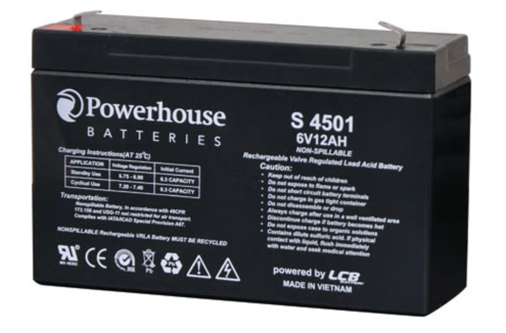 Battery 6V 12Ah Sealed Lead Acid (SLA) Battery 4.8mm/F1 S4501