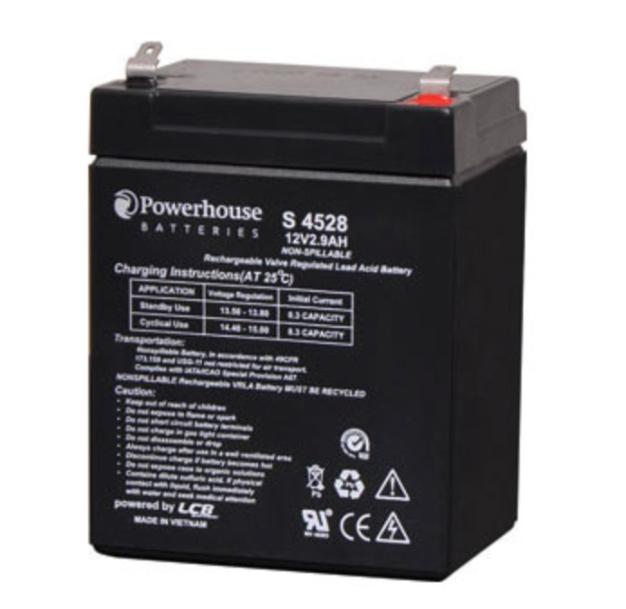 Battery 12V 2.9Ah Sealed Lead Acid (SLA) Battery 4.8mm/F1 S4528