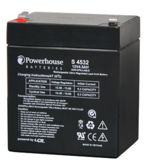 Battery 12V 4.5Ah Sealed Lead Acid (SLA) Battery 4.8mm/F1 S4532