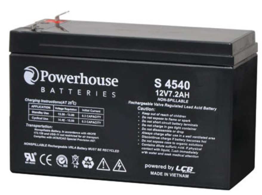 Battery 12V 7.2Ah Sealed Lead Acid (SLA) Gel Battery 4.8mm/F1 S4540