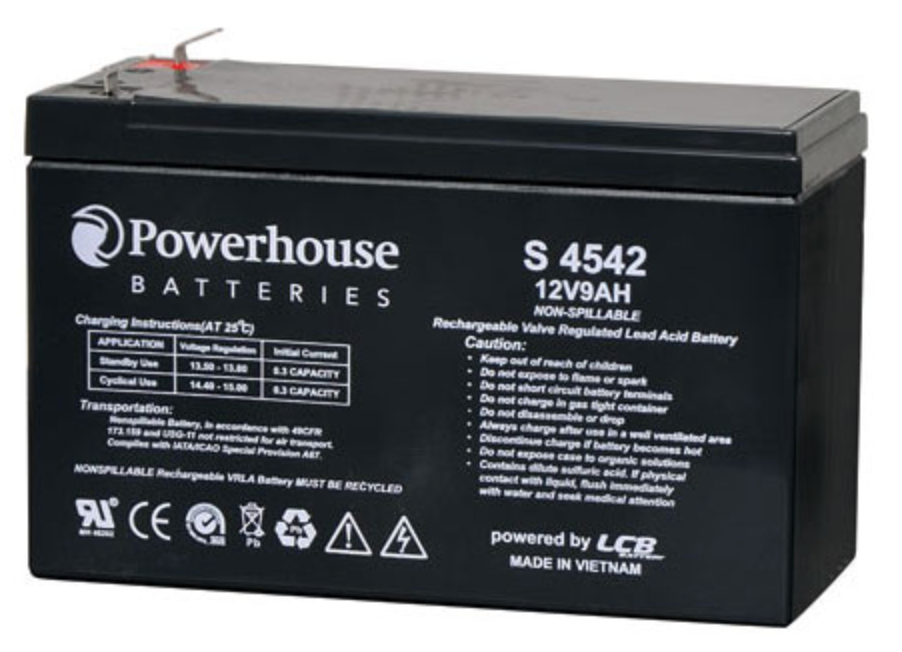 Battery 12V 9Ah Sealed Lead Acid (SLA) Gel Battery 4.8mm/F1 S4542