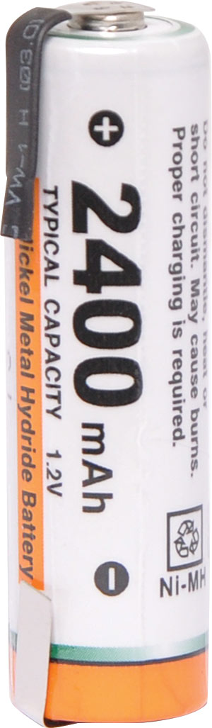 Battery AA 2400mA NiMH Rechargeable Solder Tag S4752