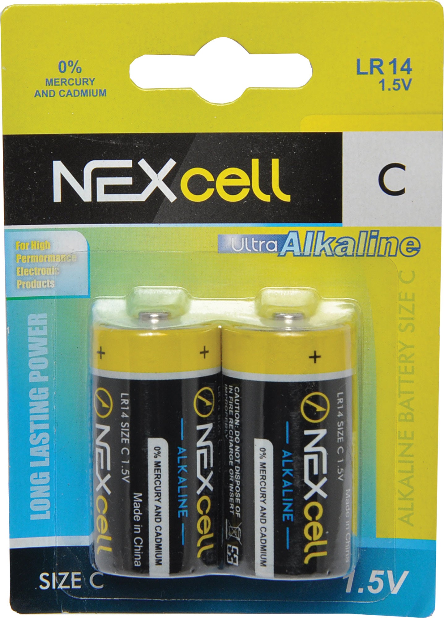 Battery C Nexcell Mercury Free Alkaline 2pk S4960B