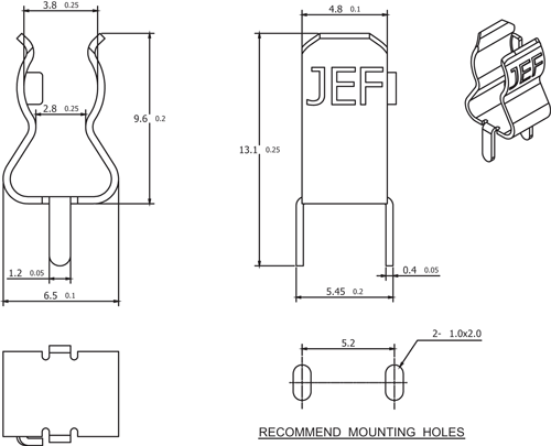 Fuse Holder M205 PCB Mount Fuse Clip Pk 100 S5984