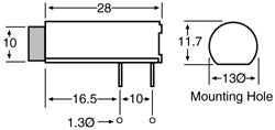 Fuse Holder M205 10A Horizontal PCB Mount S5987