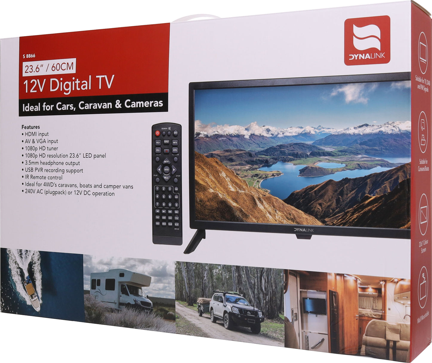 Television 60cm (23.6”) 12 Volt LED Full HD Digital Television S8866