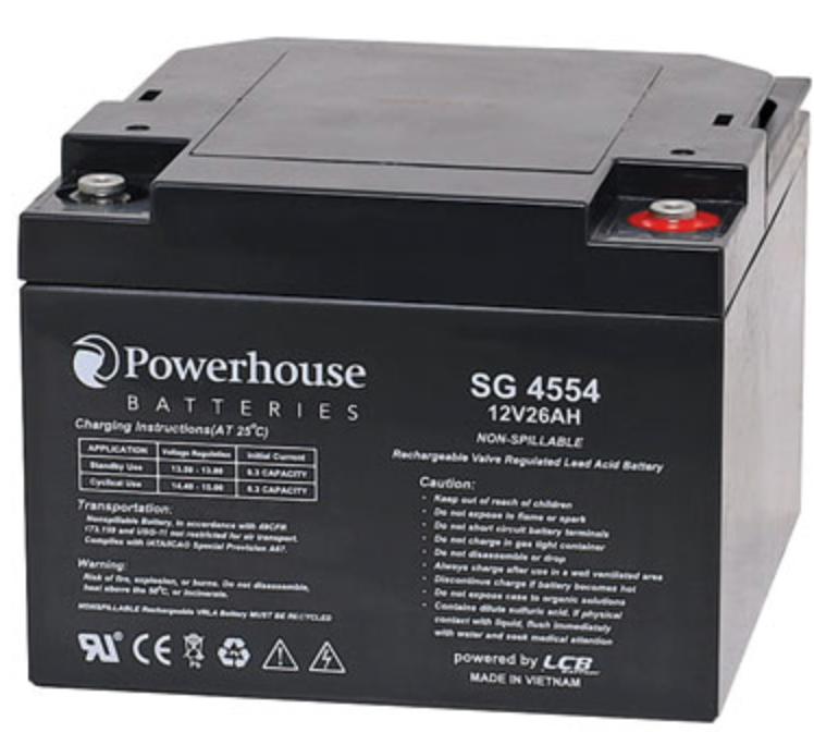 Battery 12V 26Ah Deep Cycle Gel Type (SLA) Battery M5/F12 SG4554