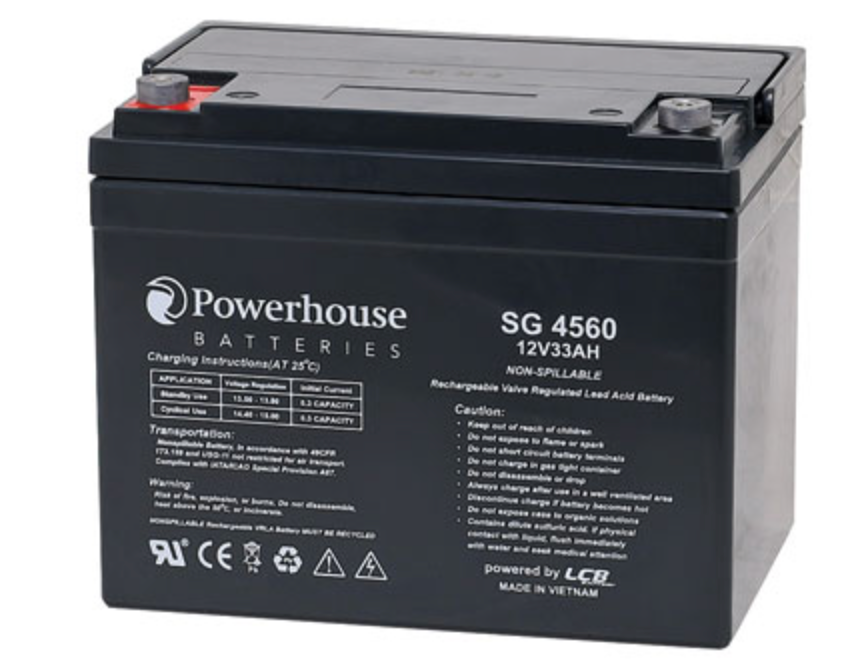 Battery 12V 33Ah Deep Cycle Gel Type (SLA) Battery M6/F8 SG4560
