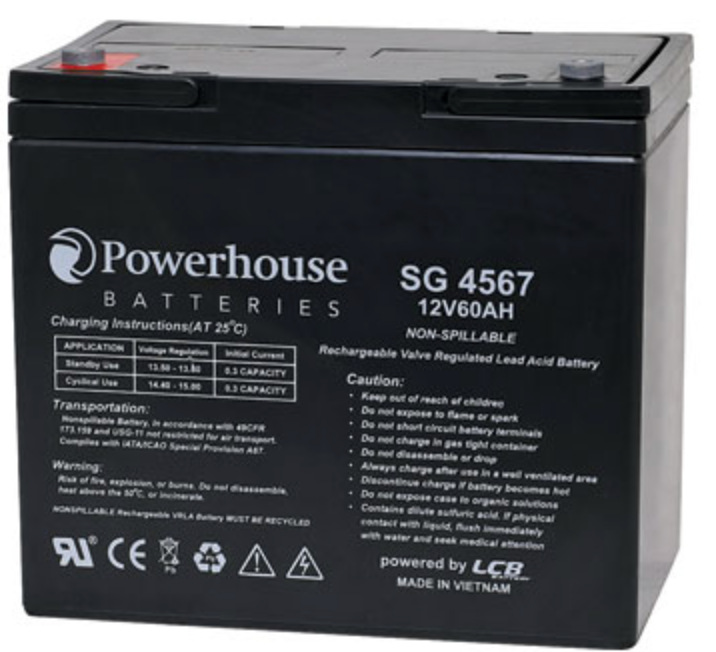 Battery 12V 60Ah Deep Cycle Gel Type (SLA) Battery M6/F8 SG4567