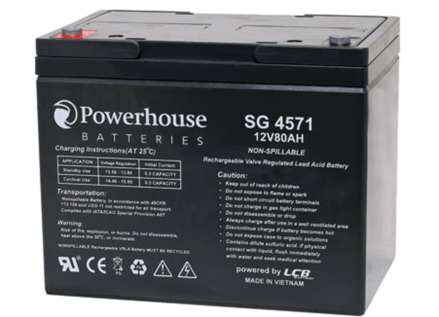 Battery 12V 80Ah Deep Cycle Gel Type (SLA) Battery M6/F8 SG4571