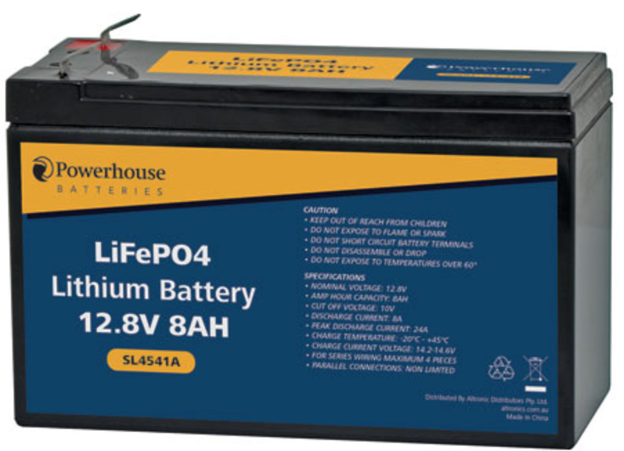 Battery 12V 8Ah Lithium LiFePO4 Battery 4.8mm/F1 SL4541A
