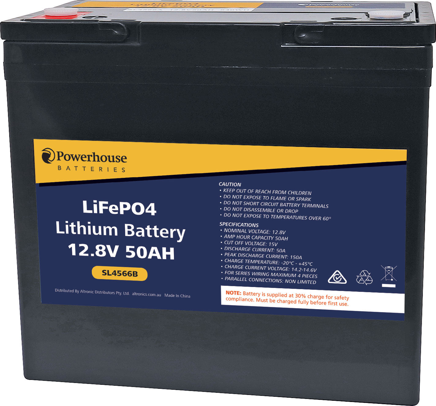 Battery 12V 50Ah Lithium LiFePO4 F6 SL4566B