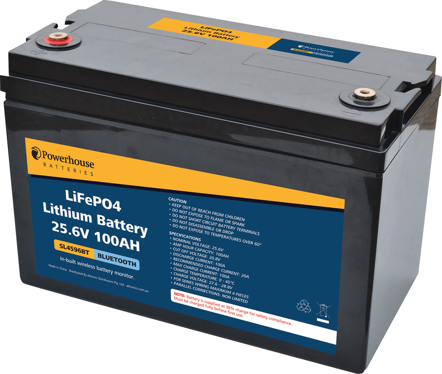 Battery 24V 100Ah Lithium LiFePO4 M8 With Bluetooth SL4596BT