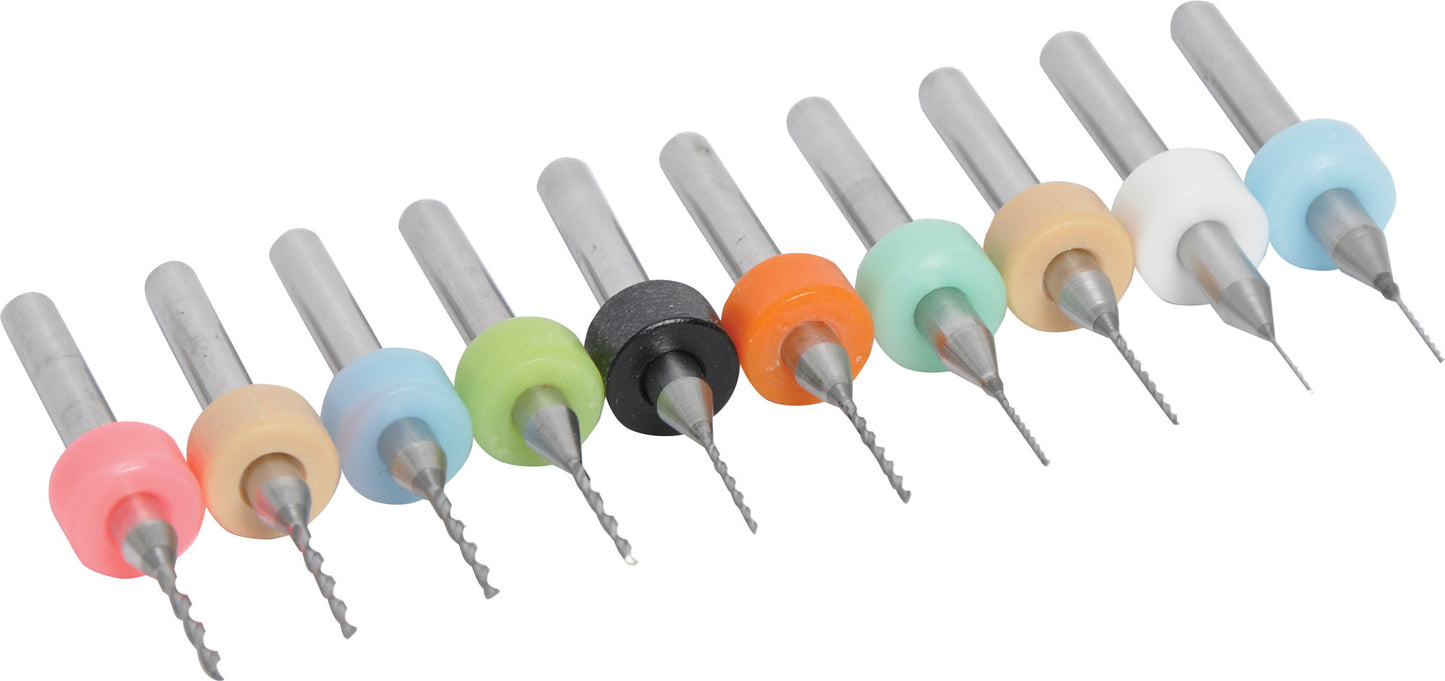 PCB Drill Bit Set 0.3-1.2mm Pk 10 T2329