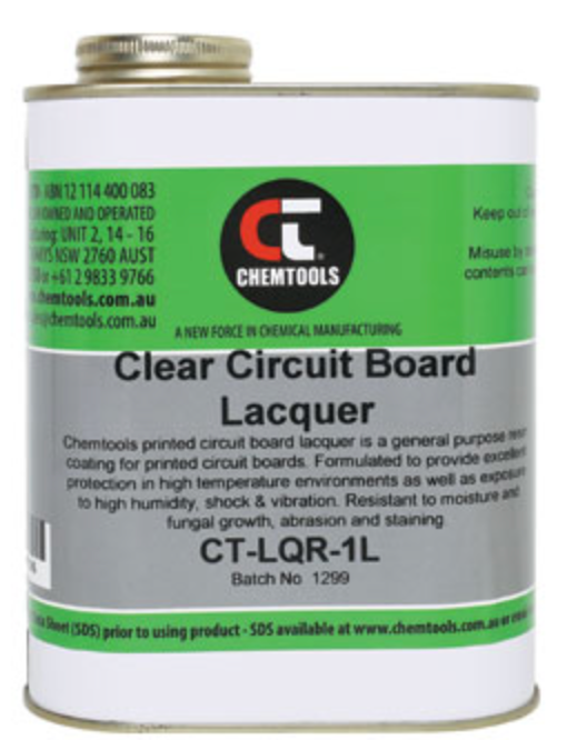 Aerosols & Solvents PCB Lacquer 1 litre T3087A