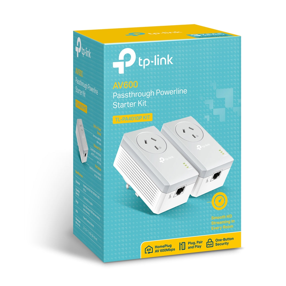 Tp-link Av600 Powerline Ethernet Adaptor 600mbps NWTL-PA4010P-KT