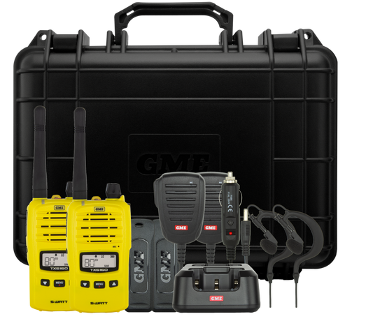 GME TX6160YTP 5 Watt UHF CB Yellow Handheld Radio - Twin Pack TX6160YTP