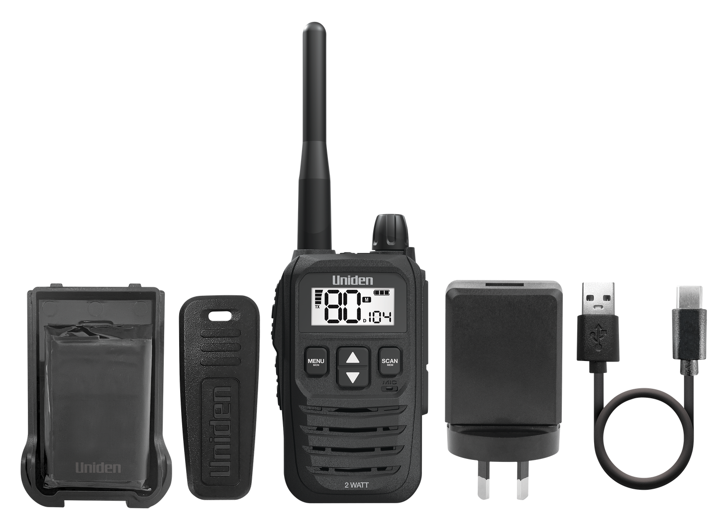 Uniden 80CH UHF 2W Handheld UH825