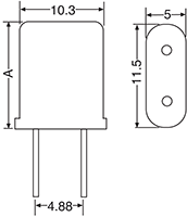 Crystals Resonators 8.000000Mhz Low Profile HC49S Crystal V1249A