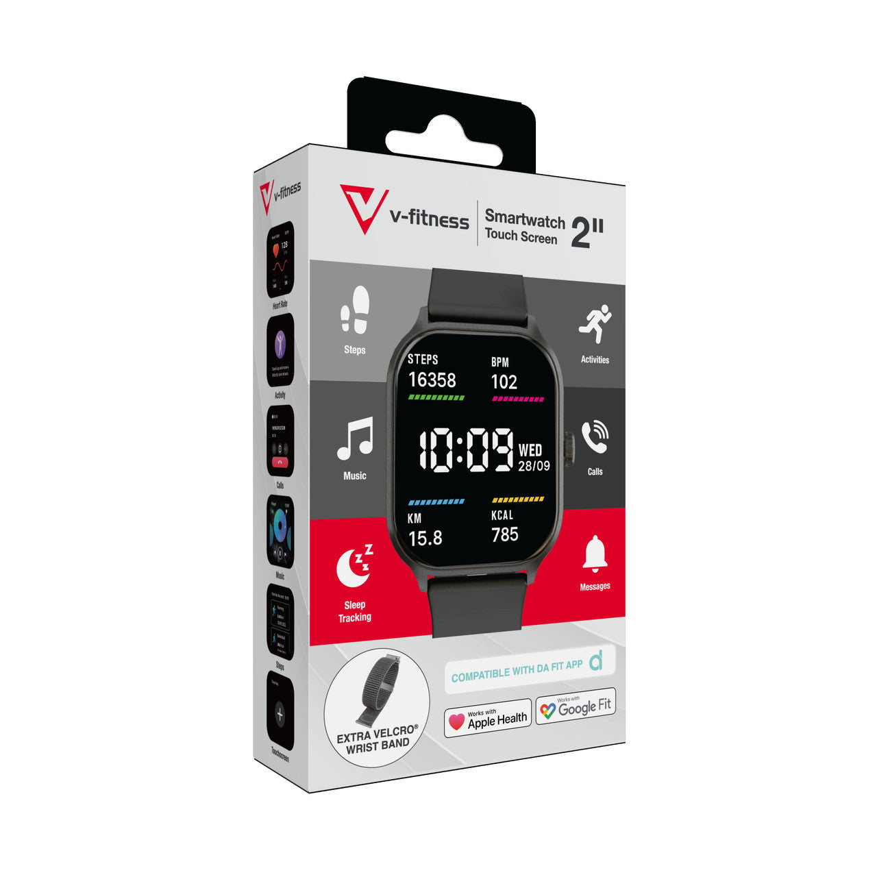 Laser V-fitness Smart Watch Touch Screen Black VF-M4BLK-979