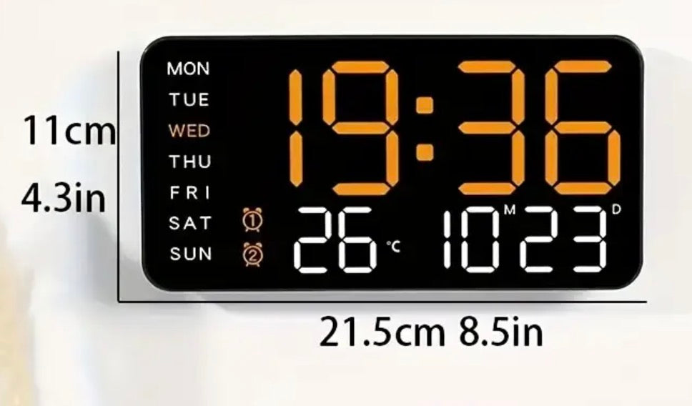 Clock Voice Activated Led Blue Digital With Dual Alarm, Calendar, Weekdays, Temperature Display Rk1361647/BB