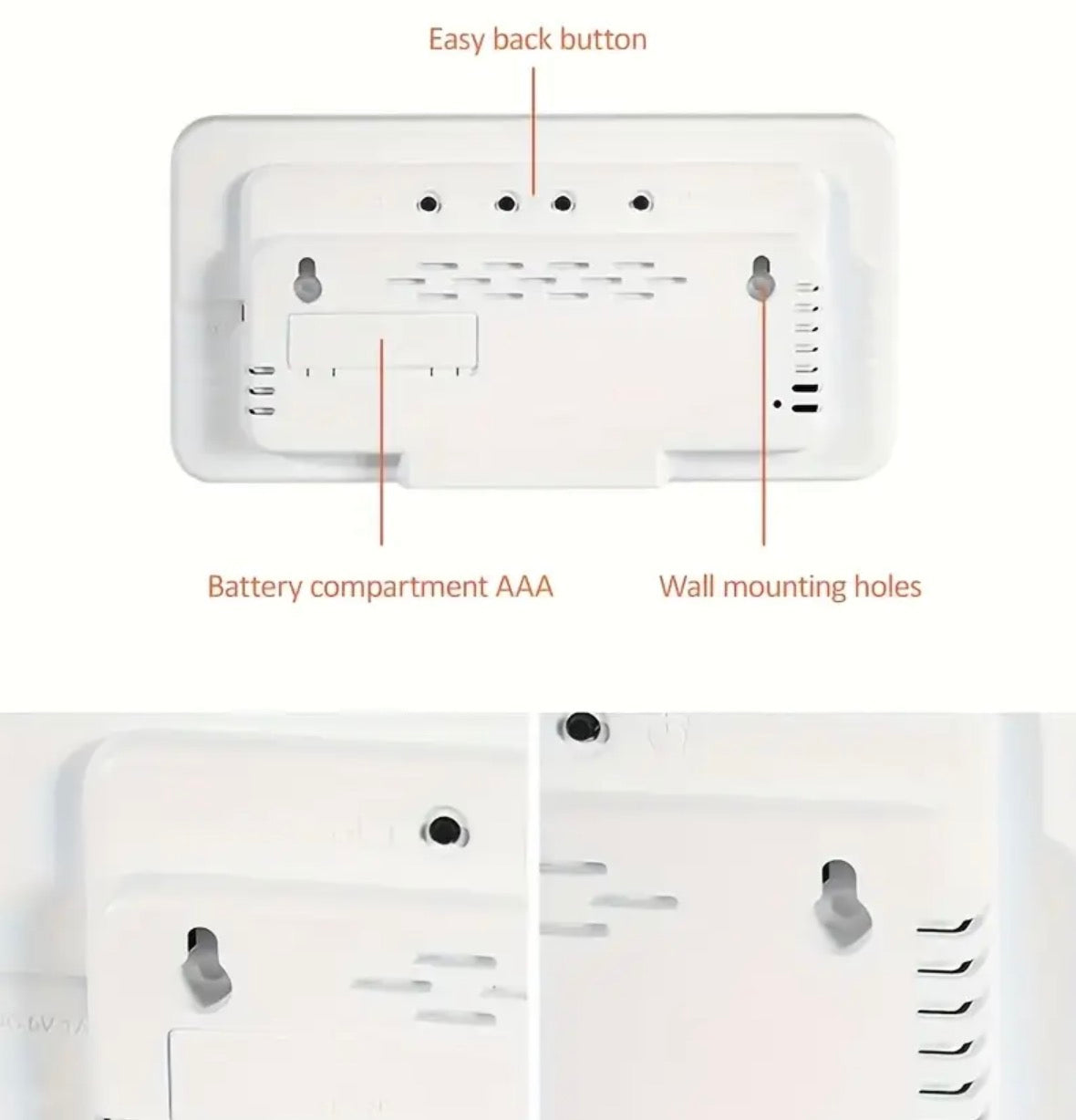 Clock Voice Activated Led Blue Digital With Dual Alarm, Calendar, Weekdays, Temperature Display Rk1361647/BB