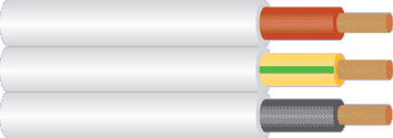 Power Cable 20A Flat Mains TPS Cable Sold by the Meter W0588