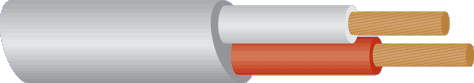 Speaker Cable Dual Insulated 18AWG Fig8 2x24/020 Grey Sold by the Meter W2164