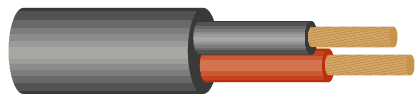 Speaker Cable Double Insulated 13AWG Black Sold by the Meter W2199