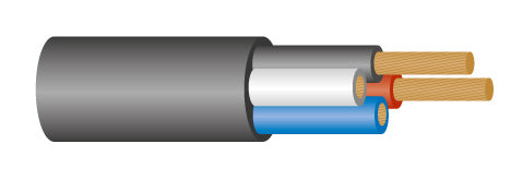 Security Cable 4 Core 21AWG Black Sold by the Meter W2355
