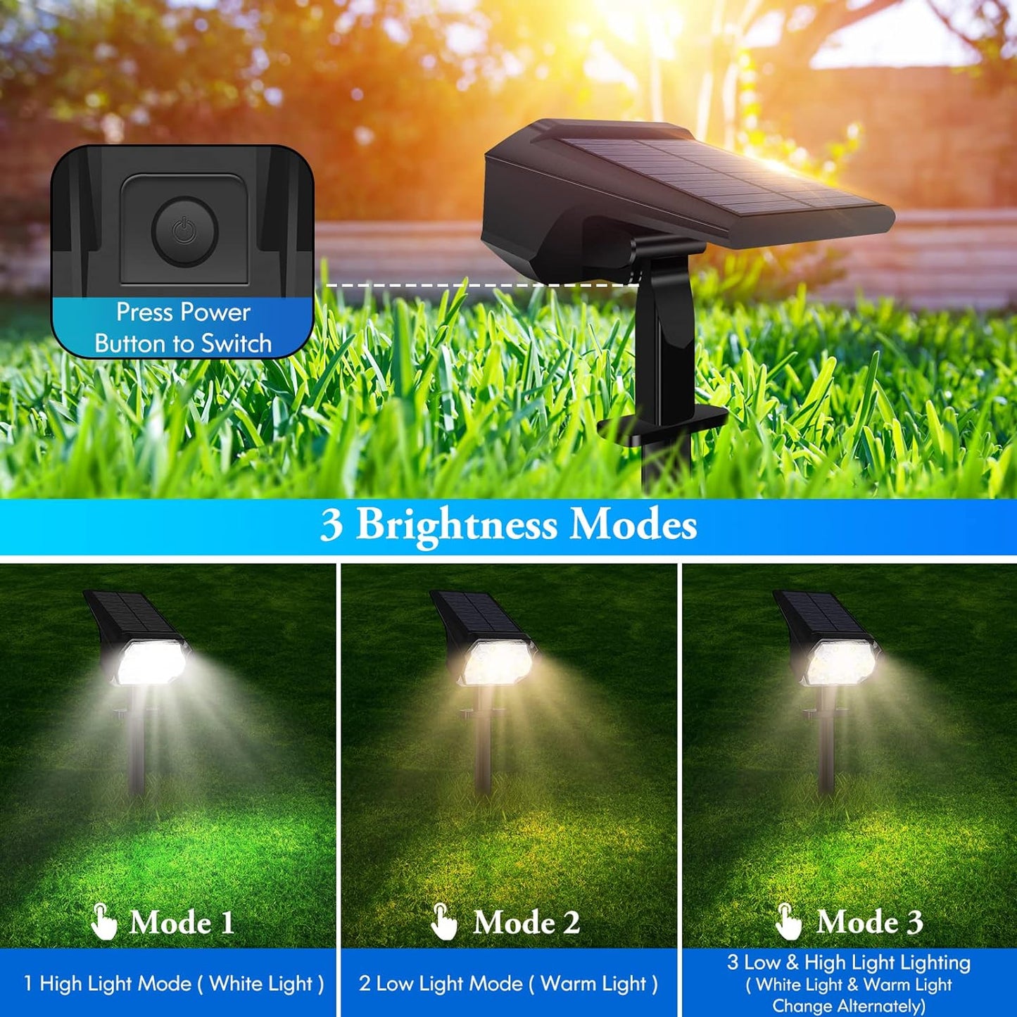 LED Lighting 6W Outdoor Wall/Garden Solar Spotlight X2385
