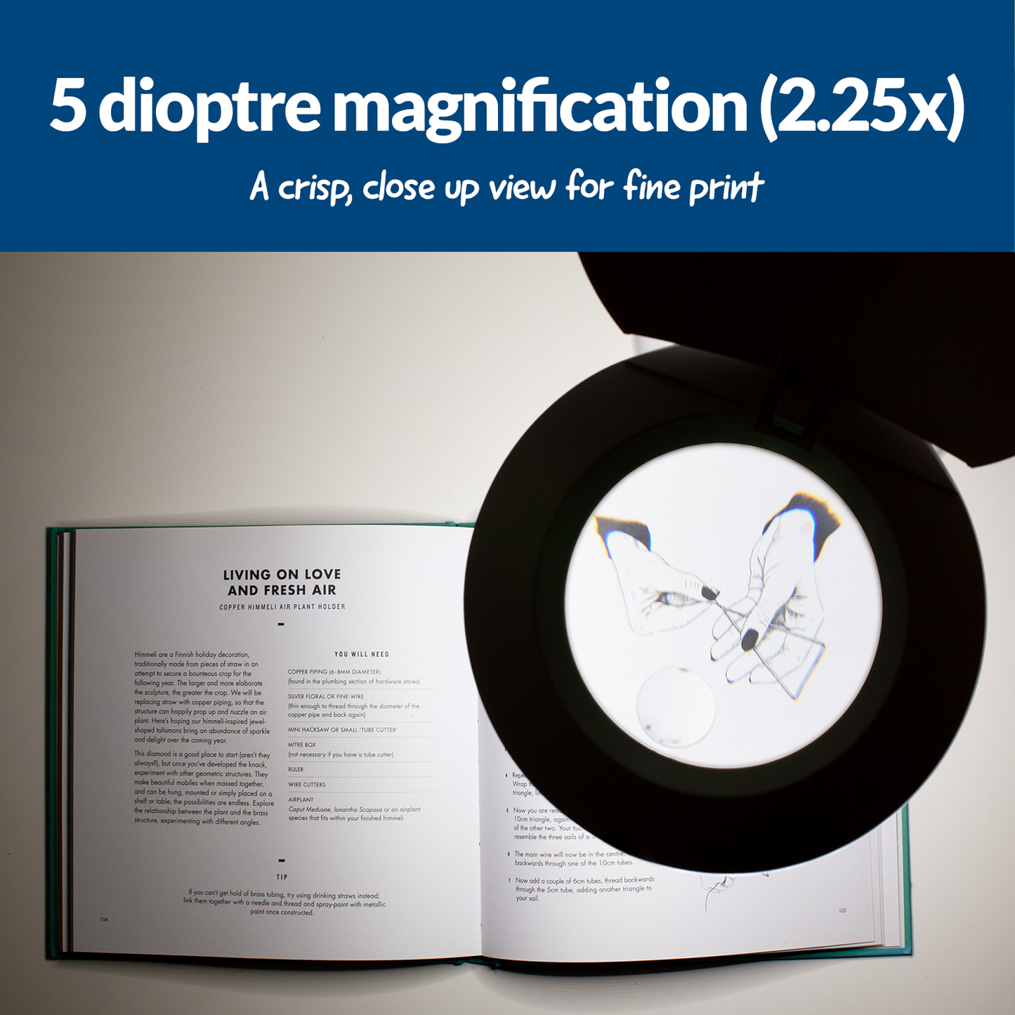 Magnifying Lamp LED Desk Mount 95mm 5 Diopter X4205