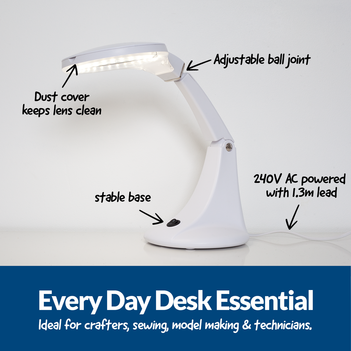 Magnifying Lamp LED Desk Mount 95mm 5 Diopter X4205