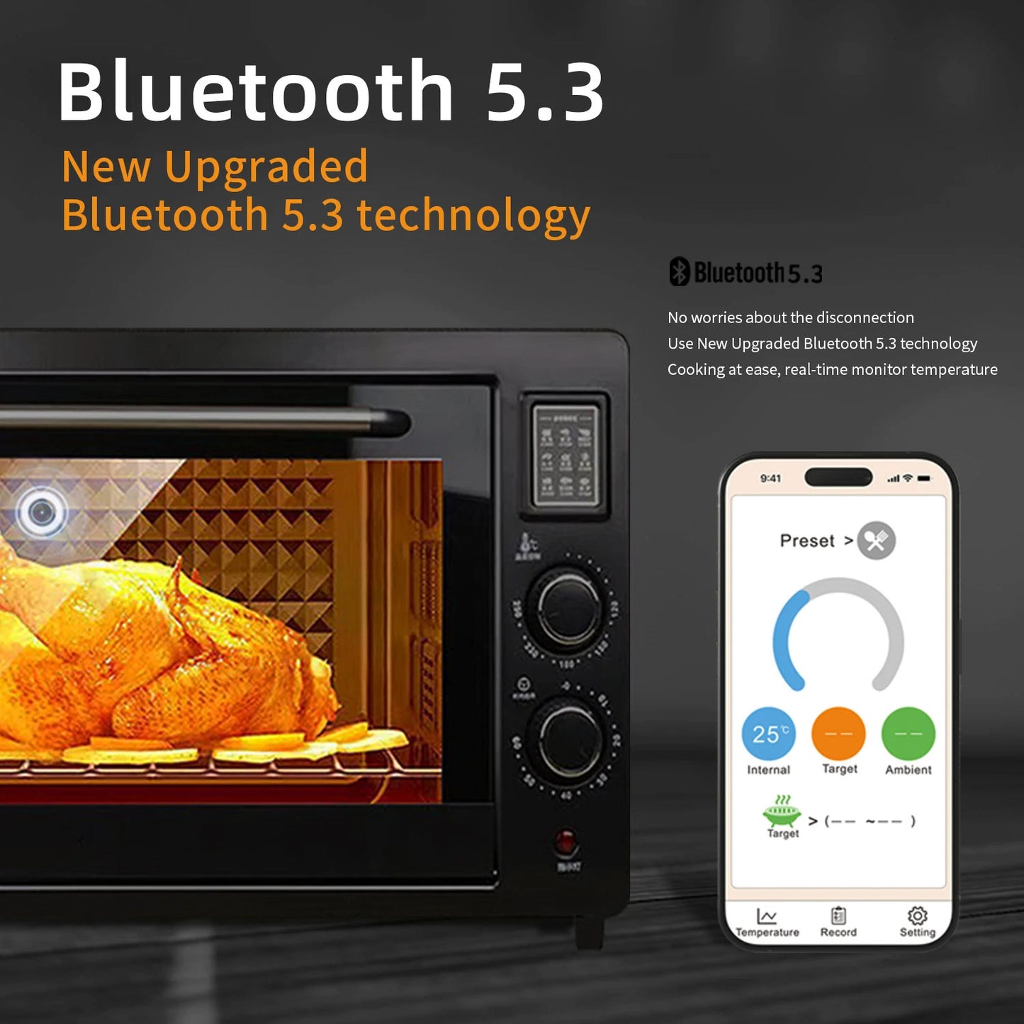 Wireless Bluetooth BBQ Probe Meat Thermometer X7018