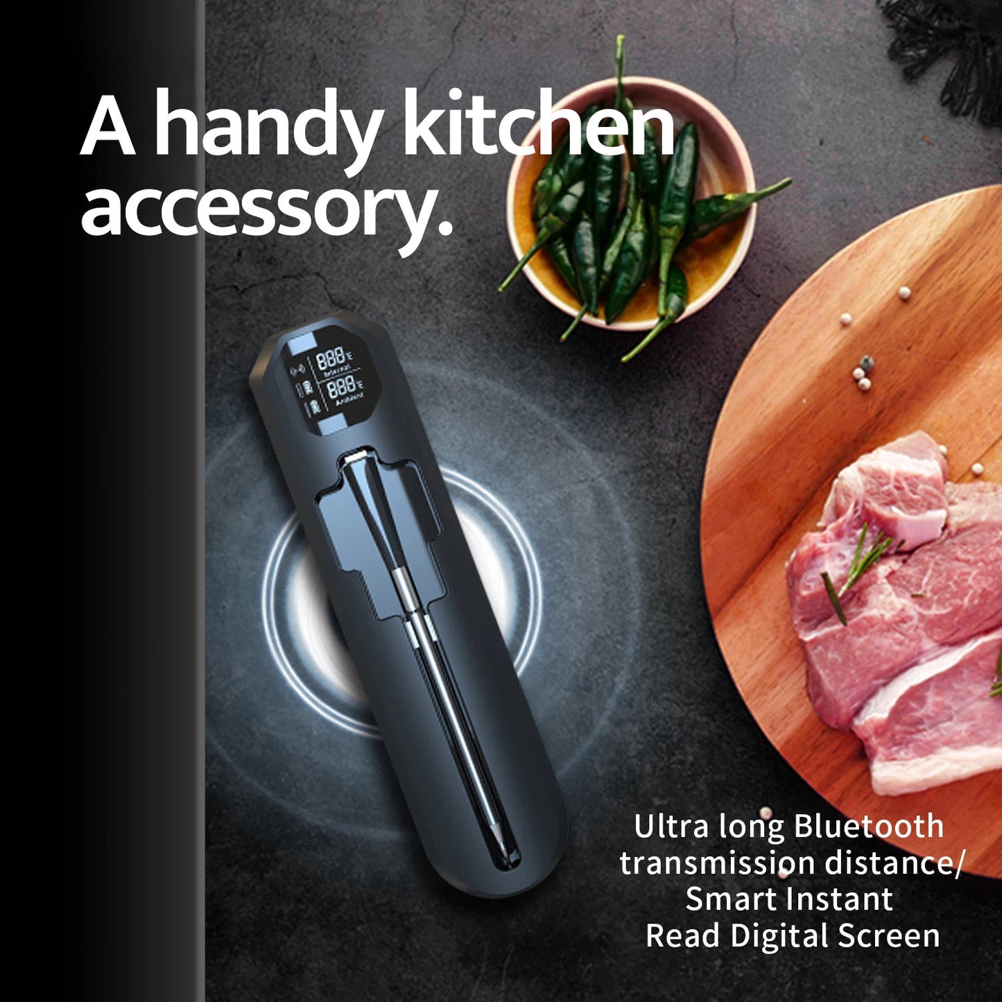 Wireless Bluetooth BBQ Probe Meat Thermometer X7018