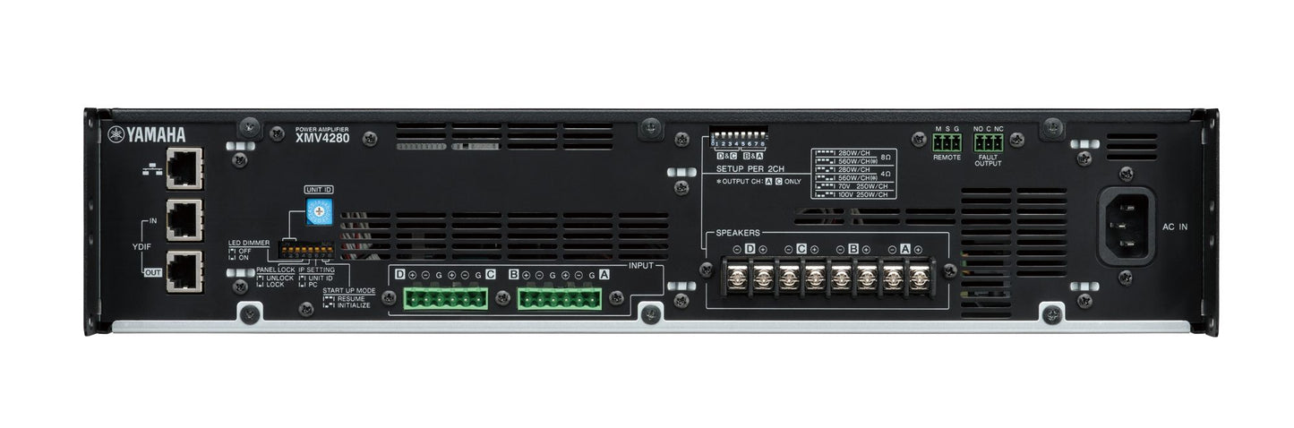 Yamaha Commercial Power Amplifier 4x250w 100v XMV4280